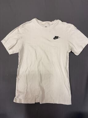 Nike The Nike Tee Shirt Mens S Small White Short Sleeve Crew Neck White Logo